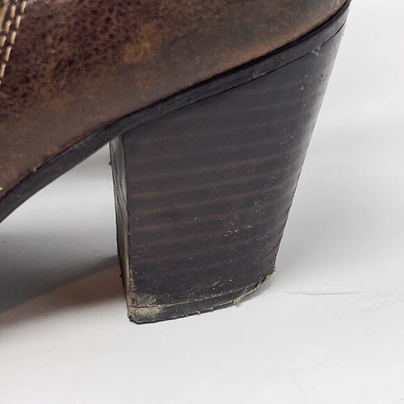 Sofft Womens 6.5 Brown Distressed Side Exposed Zip Ankle Booties Boot Leather - Picture 8 of 12